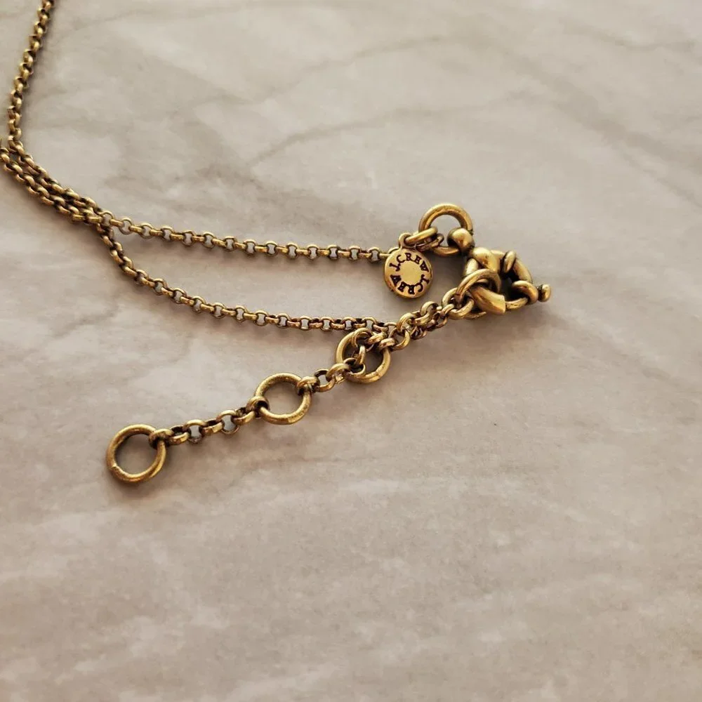 💖 J.Crew Antiqued Silver Gold Long Beaded Necklace 💖 - Picture 7 of 9